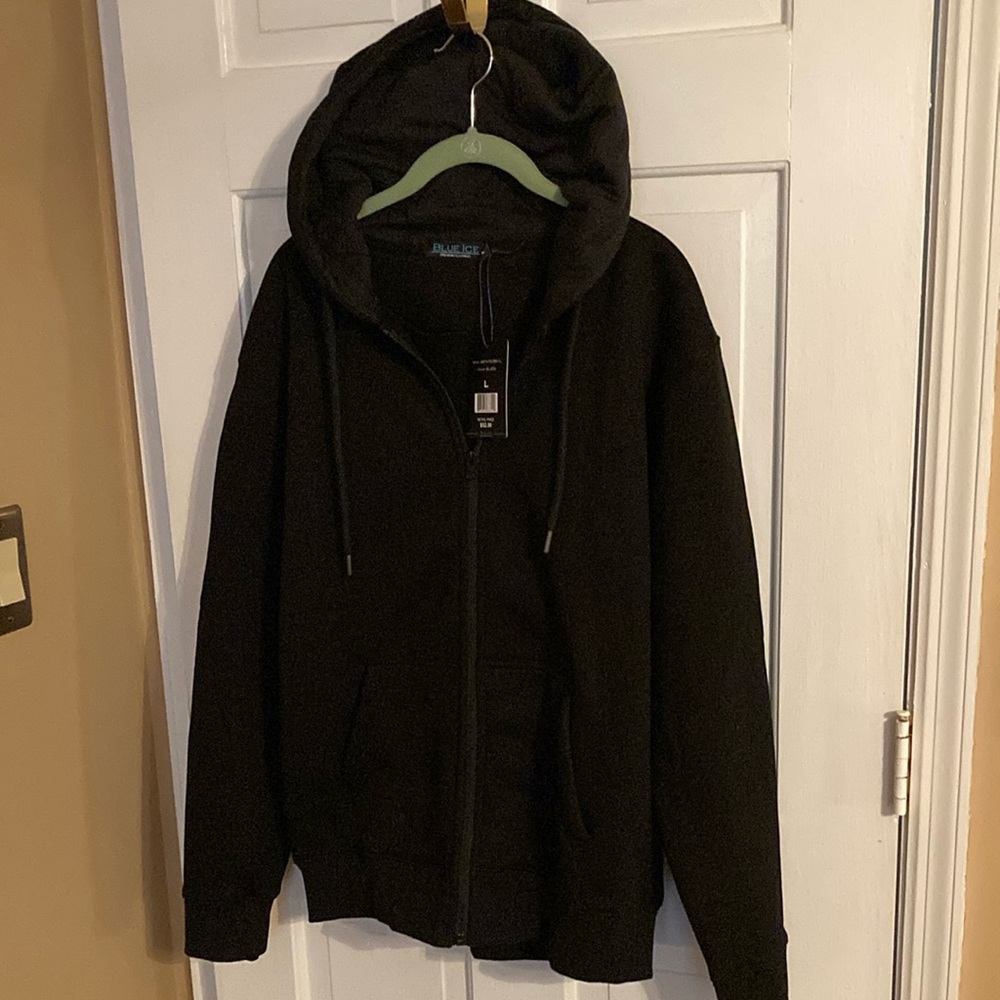 Blue Ice Fleece Zip Hoodie, NWT, size L